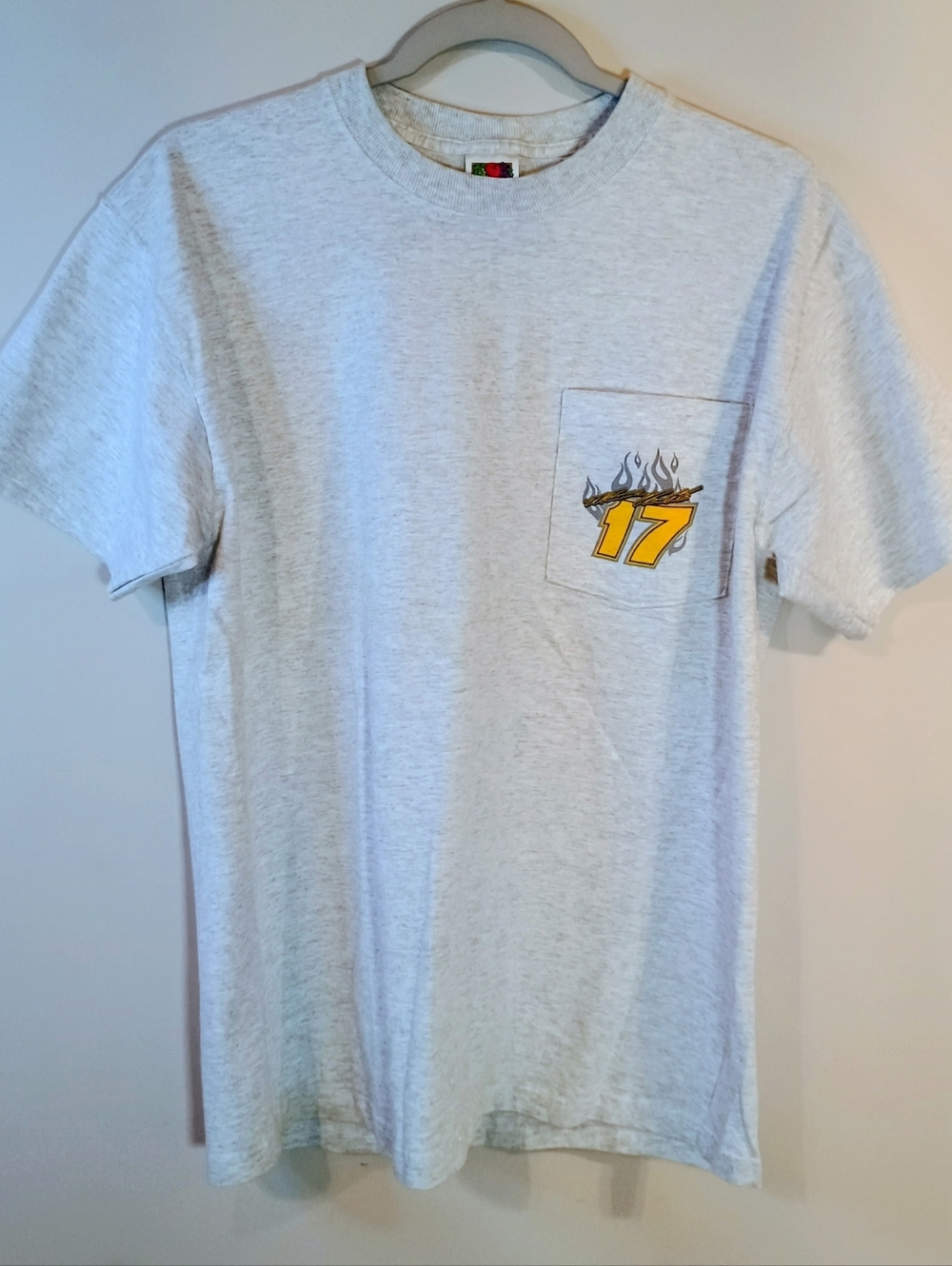 NASCAR Gray Pocket Tee with Yellow '17' Graphics